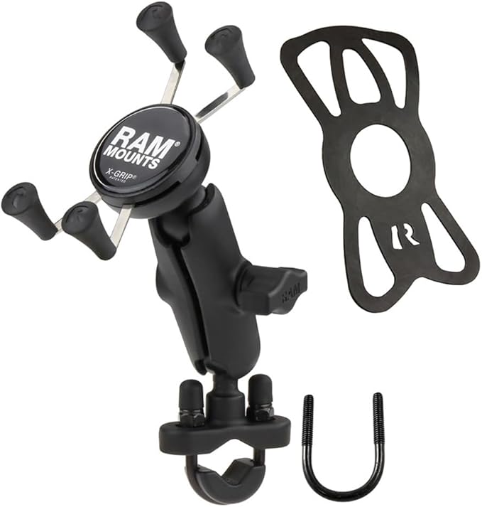 RAM Mounts X-Grip Phone Mount with Handlebar U-Bolt Base RAM-B-149Z-UN7U , Medium Arm for Motorcycle, ATV/UTV, Bike