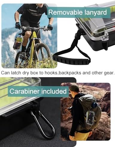 Avlcoaky Waterproof Box Dry Box Waterproof Containers, Protective Case 10" L x 5" W x 2.5" H Watertight Storage Box Kayaking Boat Waterproof Boxes - Image 4