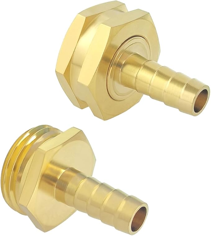 Hooshing 1/2" Garden Hose Repair Kit Male and Female Brass Hose Mender End Repair Connector with Clamps