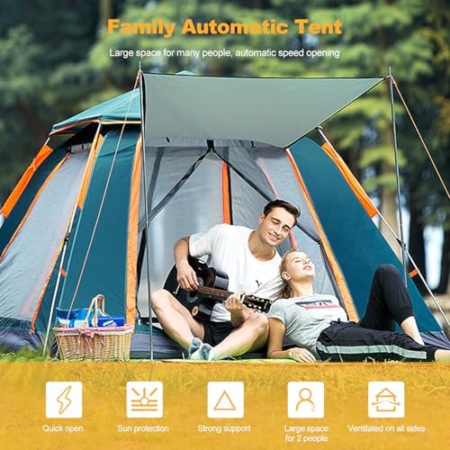 Ergocar Dome Tent Waterproof & Windproof Ultralight 3-4 People Camping Hiking Tent Easy Pop Up for Family, Festival, Hiking, Backpacking & Mountaineering - Image 2
