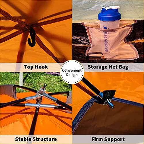 IFAST 2/6 Family Camping Tents, Outdoor Double Layers Waterproof Windproof with Top Roof Rainproof and Large Mesh Windows Portable Easy Set Up Camping Gear with Carry Bag for All Seasons - Image 3