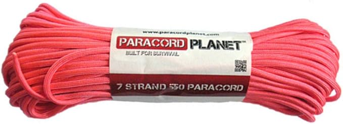 Paracord Planet Solid Color 550lb Paracord – 7 Strand Type III Nylon Cord for Indoor and Outdoor Tasks – Salmon (250 ft)