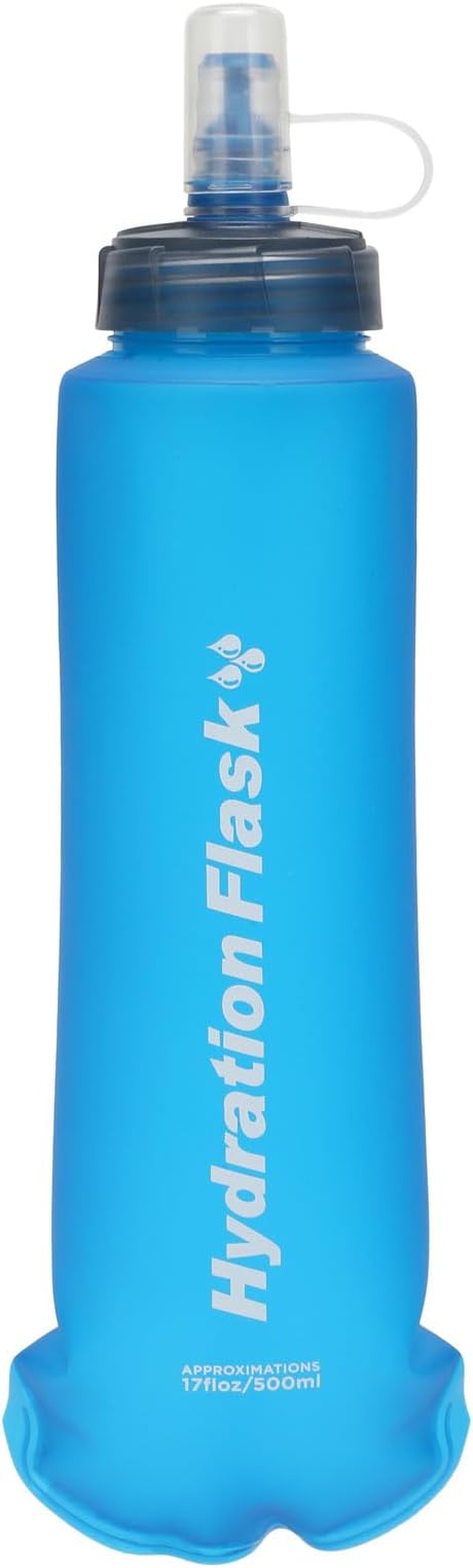 Azarxis TPU Soft Flask Collapsible Water Bottle Running Folding Gel Water Reservoir Handheld for Hydration Pack Hiking Cycling Climbing Jogging Marathon Trail Race