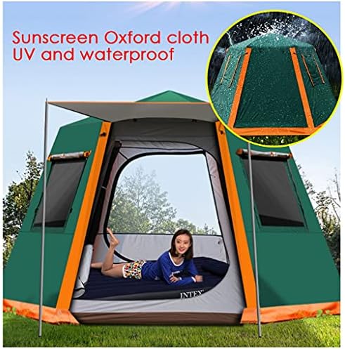 YXCKG 3-4 Person Tent - Dome Tents for Camping, Lightweight Tents Family Tents, 4 Mesh Windows Ventilation, Double Layer Instant Tent, Ideal for Camping in The Garden Beach (Color : Green) - Image 2