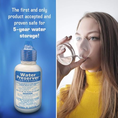 Water Preserver for 55 Gallon Water Tank - Made in USA - Purifies Drinking Water for 5 Years - for Emergency Storage, Rain Collection, Survival Kit, Hurricane & Earthquake - Image 3