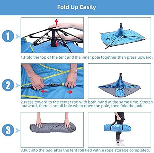 Camping Tent, Automatic Pop Up Tent for 4-6 Person, Waterproof & UV Protection Instant Portable Dome Tent, with Carrying Bag, Easy to Setup, for Family Camping Hiking - Image 7