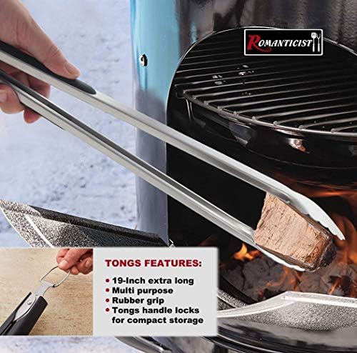 ROMANTICIST 4pcs Heavy Duty Grill Accessories for Top Chef - Professional Grill Tool Set & Basic BBQ Tools for Backyard Restaurant Outdoor Kitchen - Deluxe Grill Gift for Dad on Father’s Day Christmas - Image 5