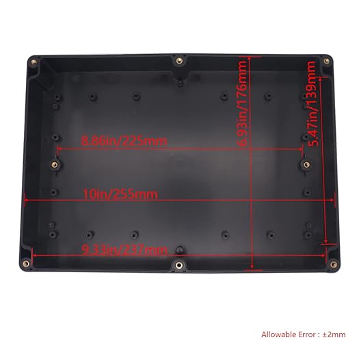Junction Box IP65 Waterproof ABS Plastic Electrical Project Case Power Junction Boxes, Project Box with 4 PCS M16 Cable Glands 10.35x7.17x2.36 inch (263 x 182 x60 mm)