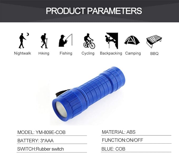 Whaply 6-Pack Small Mini Flashlight Set, 5 Colors, COB LED Handheld Flashlight with Lanyard,18-Pack AAA Battery Included for Kids/Night Reading/Party/Camping/Emergency/Hunting