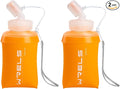 WRELS 350ml/500ml TPU Soft Water Bottles BPA Free Collapsible Soft Flask with Widen Mouth for Running Vest Lightweight Foldable Water Bottle for Running Marathon Trail Hiking