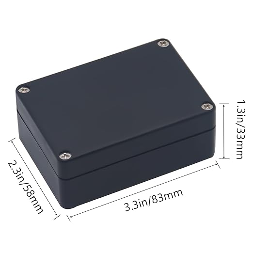 Project Box IP65 Waterproof Junction Box ABS Plastic Electrical Boxes DIY Electronic Project Case Power Enclosure 3.3”x2.3”x1.3”