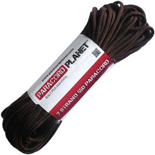 Paracord Planet Solid Color 550lb Paracord – 7 Strand Type III Nylon Cord for Indoor and Outdoor Tasks – Walnut (1,000 ft)