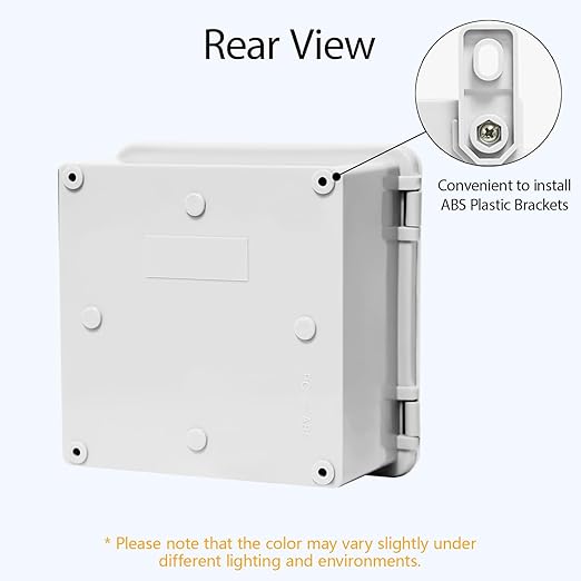 Junction Box, ABS Plastic IP65 Waterproof Dustproof Universal Electrical Enclosure Hinged Shell Outdoor and Indoor Usage Project Box, 5.9"x 5.9"x 3.5"(150x150x90mm), Grey