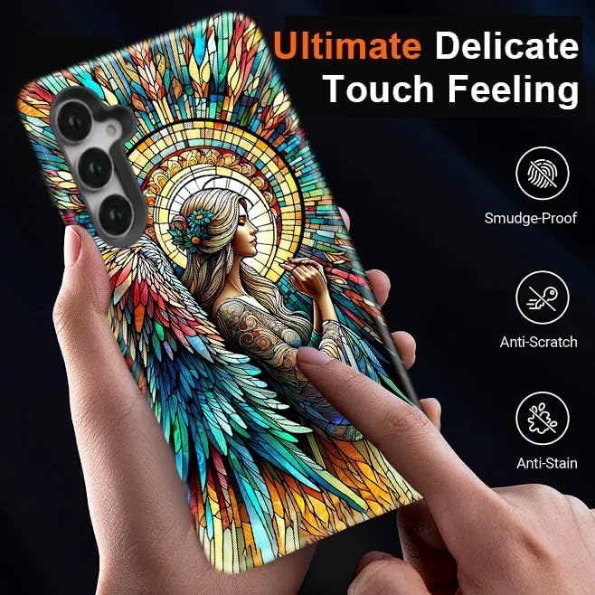 Compatible for Samsung Galaxy A16 5G Case, Dual Layer Heavy Duty 2 in 1 Shockproof Protective Phone Case,Angel