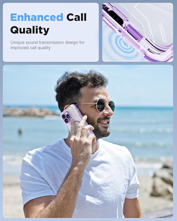 for iPhone 16 Pro Max Waterproof Case with Magsafe, Built-in [Camera & Screen Protector] [Lanyard], IP68 Water Proof Full Body Dustproof Heavy Duty Frosted Protective Phone Cover, 6.9" Purple