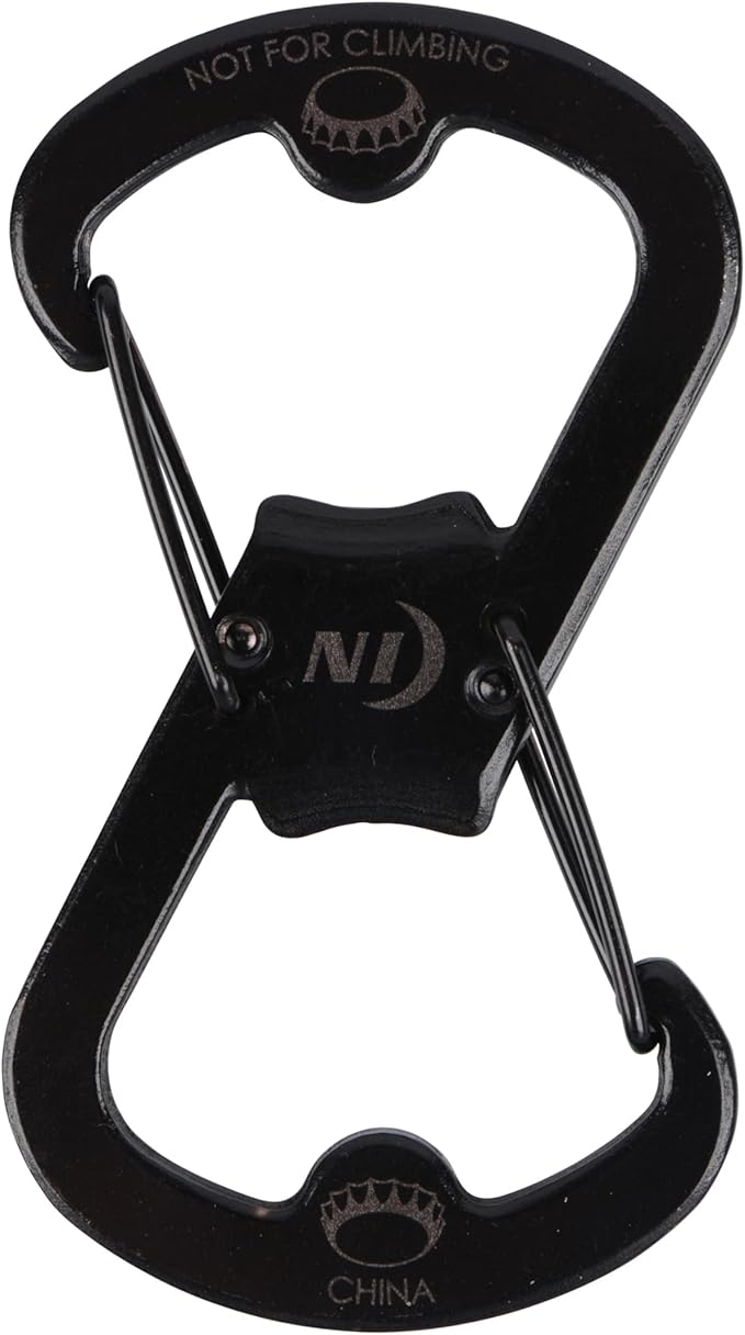 Nite Ize Ahhh... Stainless Bottle Opener - Keychain with S-Biner Functionality - Heavy-Duty Dual Bottle Opener Carabiner - Keychain Accessories - Black, 4 Count (4 Pack)
