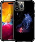 for iPhone 15 Pro Case, Galaxy Fox Wolf Pattern Graphic Design Girl Boy Soft Silicone Hard Acrylic Shock Protection for iPhone 15 Pro