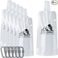 Ancable 17oz Collapsible Water Bottles, 6-Pack Reusable Travel Foldable Water Bottles for Hiking Camping Running Bike, BPA-Free Water Bottle, White