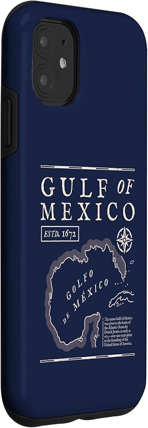 Gulf of Mexico 1672 Historic Map Case for iPhone 11