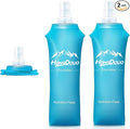 2 Packs Soft Flask, 17oz/500ml TPU Collapsible Soft Water Bottle for Hydration Pack, Running Vest, BPA-Free Folding Water Bottles for Hiking Cycling Climbing Running Outdoor Sports