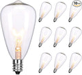 ST38 Edison Replacement Light Bulbs, 7W Clear Glass String Lights for Outdoor Patio Garden Wedding Decor, C7/E12 Screw Base, 10 Pack