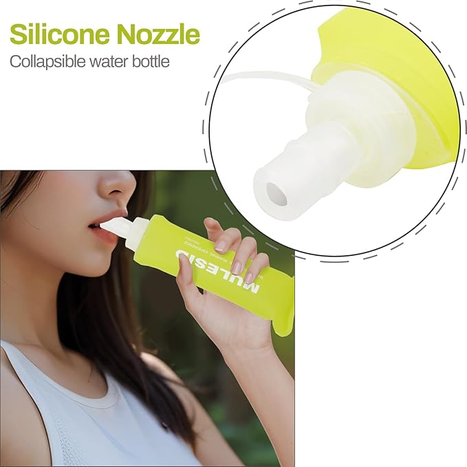 Soft Flask Running Bottles Collapsible Water Bottle Foldable for Traveling Running Vest Collapse Hydration TPU 250ml 500ml for Runner (250ml-1pcs)