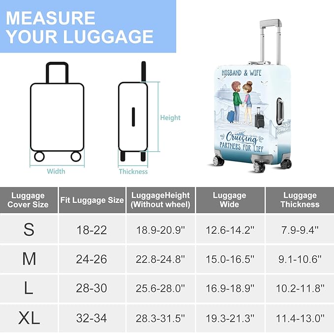 Valentine'S Day Couple Travel Luggage Cover -Stretchable Airplane Suitcase Protector Sleeve,Universal Washable Fit for 32-34 Inch Checked Baggage,Water Resistant Durable Luggage Protector,XL