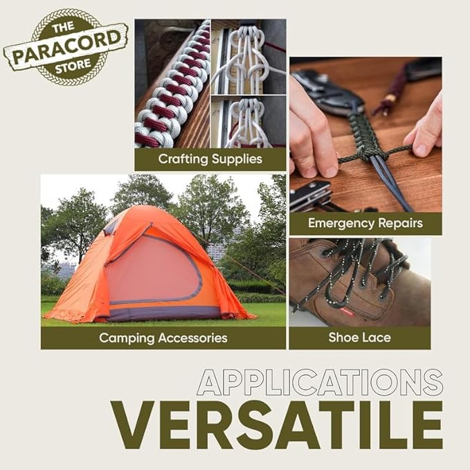 The Paracord Store | Type III 550 Paracord - 250 FT Spool, Rust | Heavy Duty 7 Strand Tactical Paracord - USA Made Nylon Outdoor Parachute Cord for Camping, Fishing & More - Survival Cord