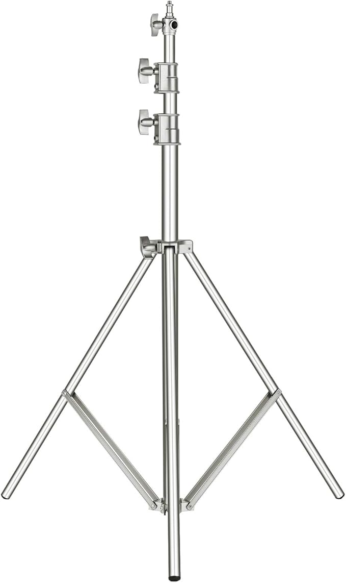 Neewer 118"/3m Stainless Steel Light Stand, Spring Cushioned Heavy Duty Photography Tripod Stand with 1/4” to 3/8” Universal Screw Adapter for Strobe, LED Video Light, Ring Light, Monolight, Softbox