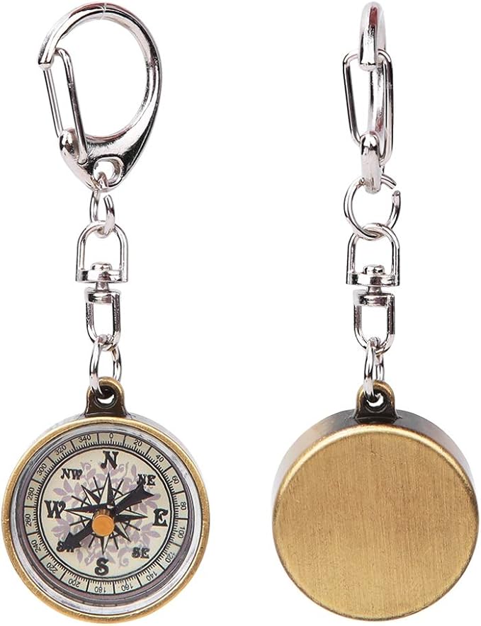 Pocket 2Pcs Outdoor Keychain Keychain for Camping Navigation Direction Tool