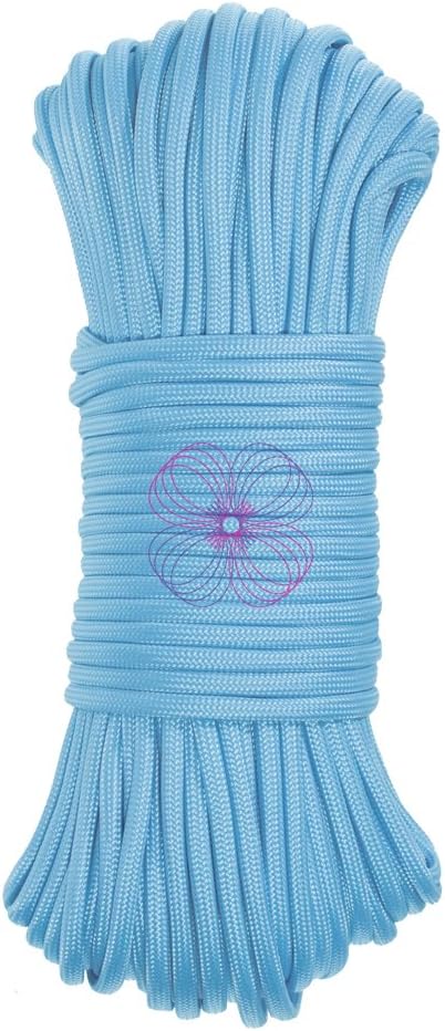 Craft County Glow in The Dark Zesty 21 Strand Luminous 550 Paracord – for DIY Bracelets, Lanyards, and Jewelry (Blue, 25 Feet)
