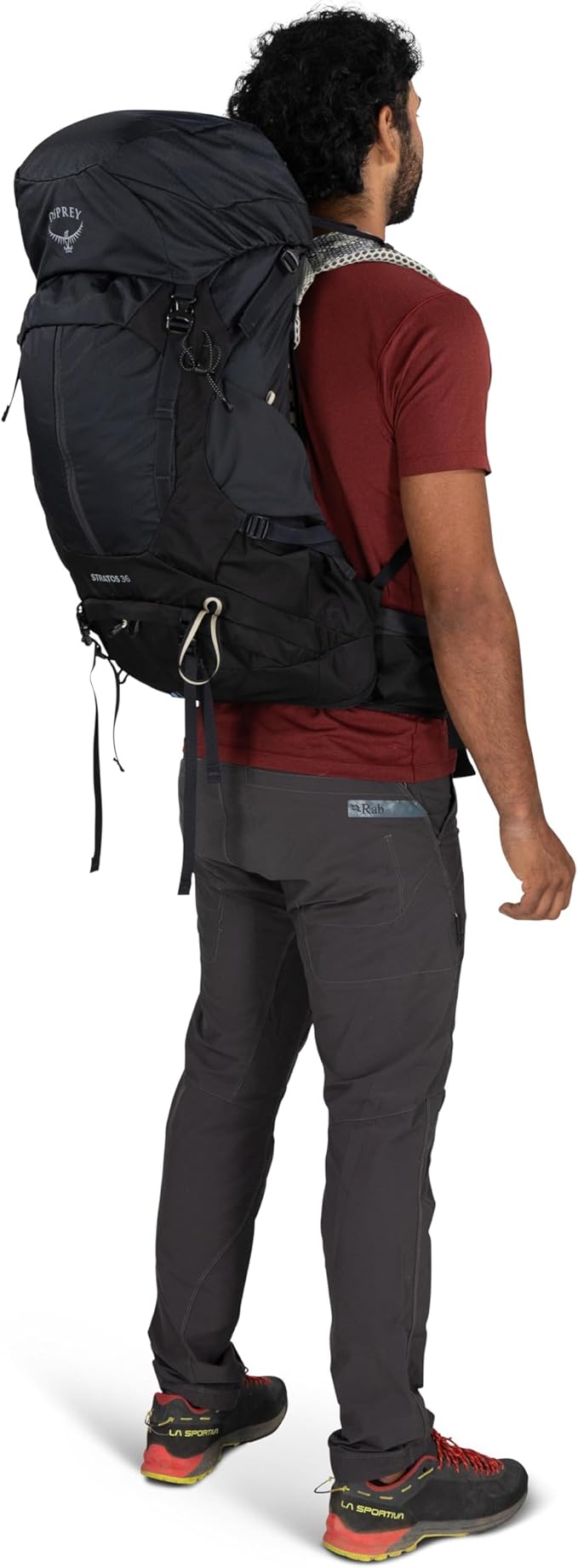 Osprey Stratos 36L Men's Hiking Backpack - Lightweight Backpacking Pack with Waterproof Raincover - Camping Bag, Nirvana Blue