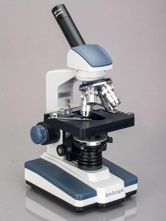 AmScope 40X-2500X LED Digital Monocular Compound Microscope with 3D Stage (M620C)
