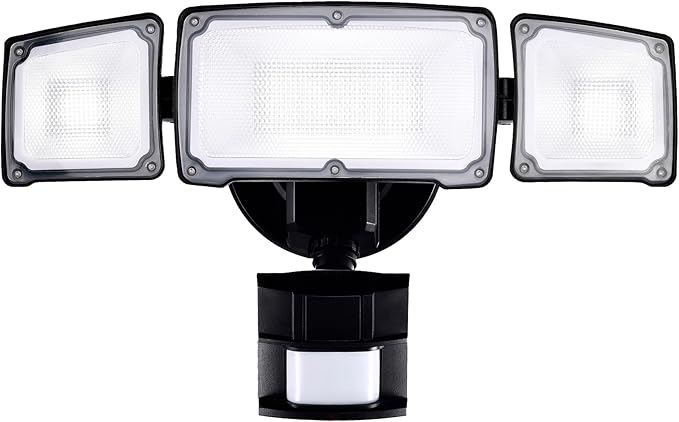40W LED Security Lights Motion Sensor Light Outdoor, 180 Degree, 4000LM, 5000K, ETL Water Resistant, 3 Head Motion Detected Flood Light for Garage, Yard, Porch