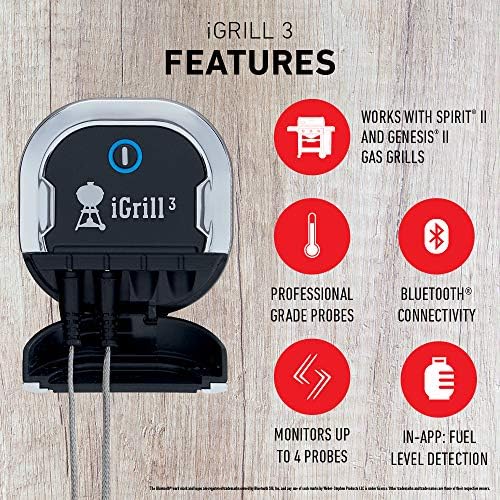 Weber iGrill 3 Grill Thermometer – App‑Connected Smart Meat Thermometer with 4‑Probe Capacity & Bluetooth Monitoring - 250-Hour Battery Life - Image 3