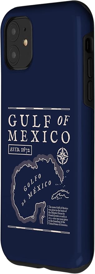 Gulf of Mexico 1672 Historic Map Case for iPhone 11