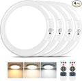 Bairth Rechargeable Motion Sensor Ceiling Lights with Remote, Battery Operated Ceiling Lights No Wiring, Wireless 3 Colors Dimmable Overhead Lamps for Closet Shower Shed Hallway, 4-Pack