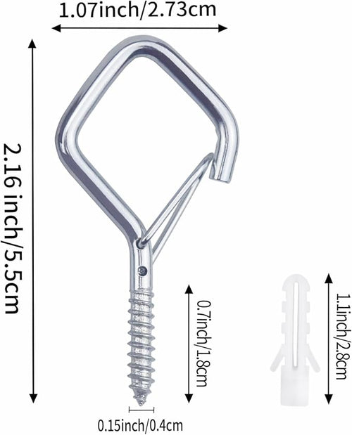 120 Pcs Silver Eye Hooks Screw Heavy Duty,Ceiling Hooks for Hanging Plants,String Lights,Cup,Wind Chime,Bird Feeders. Plant Hanger Indoor&Outdoor