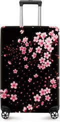 ANNA QUEEN Cherry Blossom Luggage Cover, Elegant Pink Sakura Design Suitcase Protector, Stretchable Washable Travel Sleeve for 24-26 Inch Luggage
