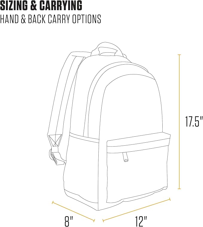 Carhartt 21L Classic Laptop Backpack, Water-Resistant Pack W/ 15" Laptop Sleeve and Organizational Compartments, Port