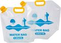 Collapsible Emergency Water Container Bag,WaterStorageCube,Flat Folding,BPA Free Food Grade,Clear Plastic Storage Jug for Camping Hiking Backpack,No-Leak Freezable,Water Bottle 2.6 Gallon/2pcs