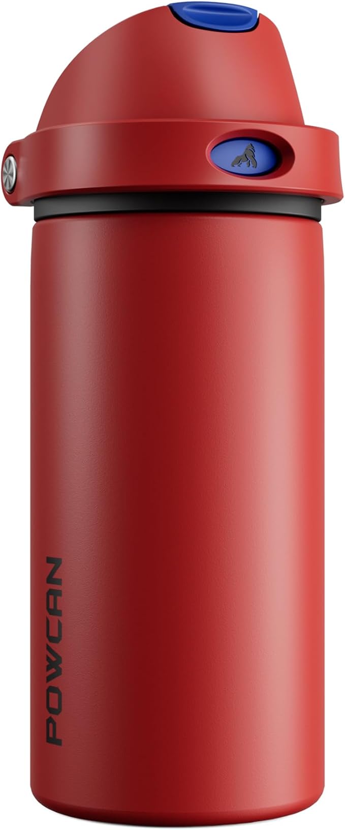 POWCAN 18 oz Steel Water Bottle: 2-in-1 Push-Button Spout & Flip Straw, Leakproof, Cold 24 Hrs, Fits Car Cup Holder, Insulated Water Bottle for Travel, Gym, School, Sports Gift (Midnight Web)