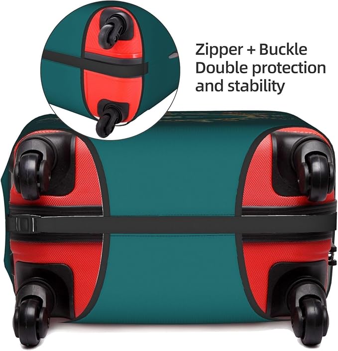 World Travel Luggage Covers and Luggage Tags Tsa Approved, Elastic Washable Fashionable Anti-Scratch Protector, Birthday Gifts for Men Women (S 18-21 Inch Luggage)