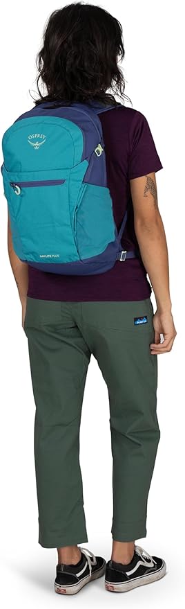 Osprey Daylite Plus Commuter Backpack - Lightweight, Everyday Pack with Laptop Sleeve and Water Bottle Pockets - Ideal for Work, School, and Travel with Versatile Storage, Liquify Print/Kakio Pink