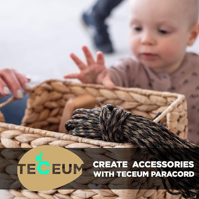 TECEUM Reflective Paracord Rope 1000 – 1000ft/200ft/100ft/50ft – 40+ Colors – Glow in The Dark – para Cord – Utility Rope for Survival, Hunting & Camping Gear – Nylon String, Camping Rope, Tent Cord