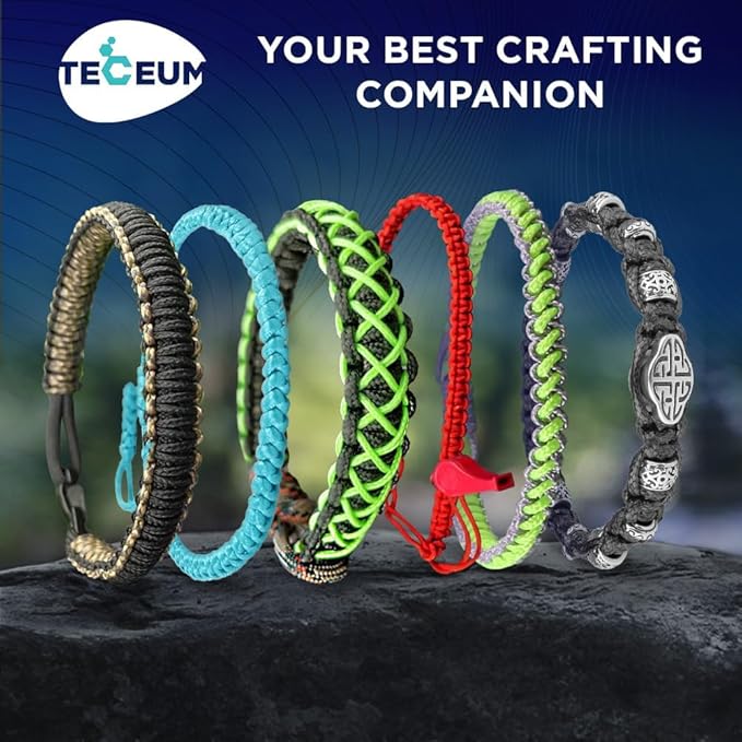 TECEUM Micro Paracord – 1.18 mm X 125 ft – Micro Utility Cord – Thin Braided Paracord Rope – Best for Crafting, DIY Projects, Fishing, Camping – Wind Chime Replacement – Survival Strong String