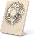 Zuvas Desk Fan Battery Operated Fan Rechargeable 180°Tilt Folding Personal Fan Ultra Quiet Small Portable 3 Speed Adjustable Strong Wind Fan For Office Bedroom Home Desktop Camping (Beige)