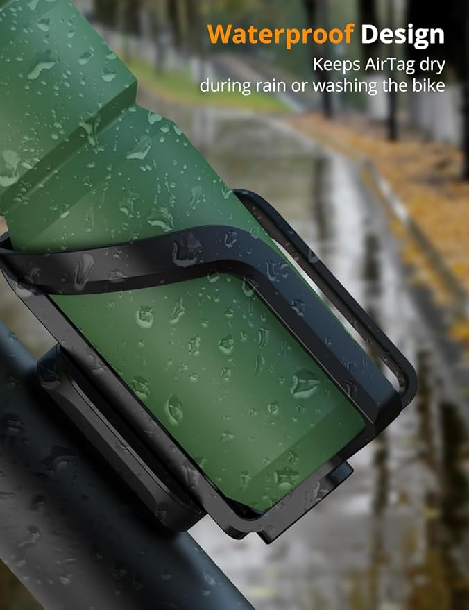 SUPMEGA Bike Mount for AirTag (Gen 1 & 2), Waterproof Protective Aluminum Alloy Holder Hides GPS Under Bicycle Bottle Cage, Anti-Theft Holder Bike GPS Tracker Accessory