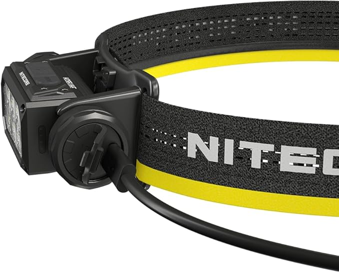 Nitecore HC65 UHE Headlamp, 2000 Lumen Max Heavy Duty Metal, USB-C Rechargeable with White, Red, and Reading Lights for Camping, Hiking, Hunting, and Industrial Works (Black)