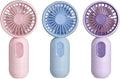 VanSmaGo 3 PCS Portable Handheld Mini Fans, USB Rechargeable Personal Fan for Travel, 3 Speeds Rechargeable Battery Operated Eyelash Fan, Blue,Pink,Purple